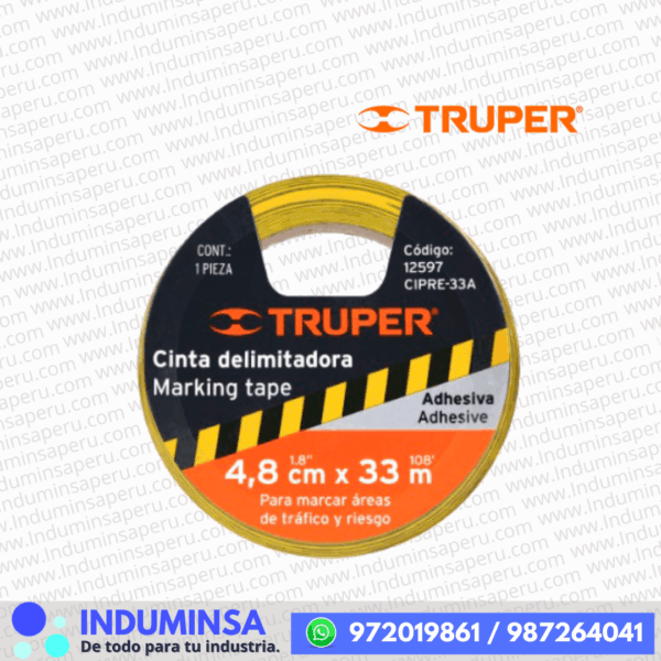 Cinta Delimitadora Amarilla-Negro 33m TRUPER 12597