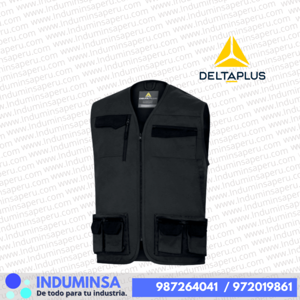 Chaleco de Trabajo M2GI3 Deltaplus Negro-Plomo
