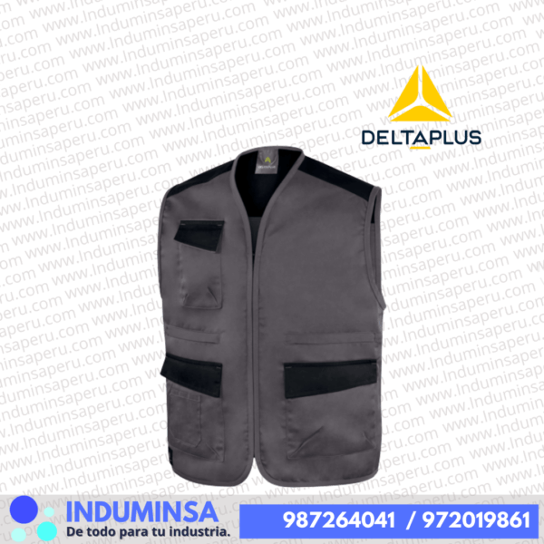 Chaleco de Trabajo M1GI2 Deltaplus Plomo-Negro